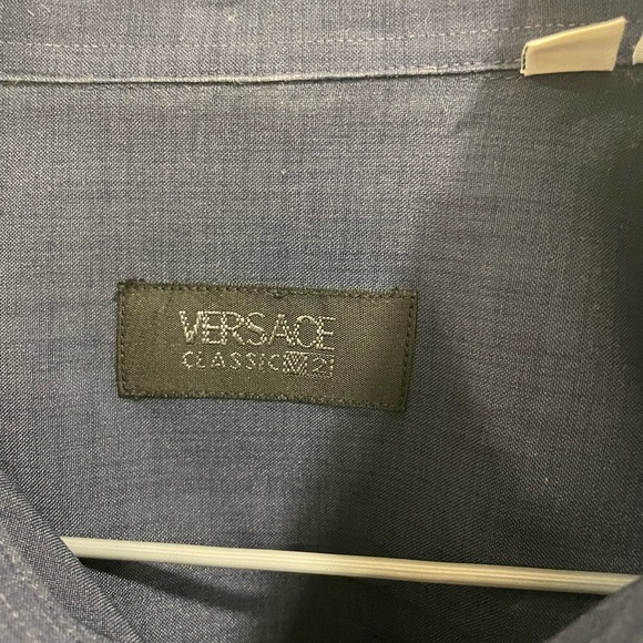 Versace Men's Dark Blue Dress Shirt - Picture 2 of 6